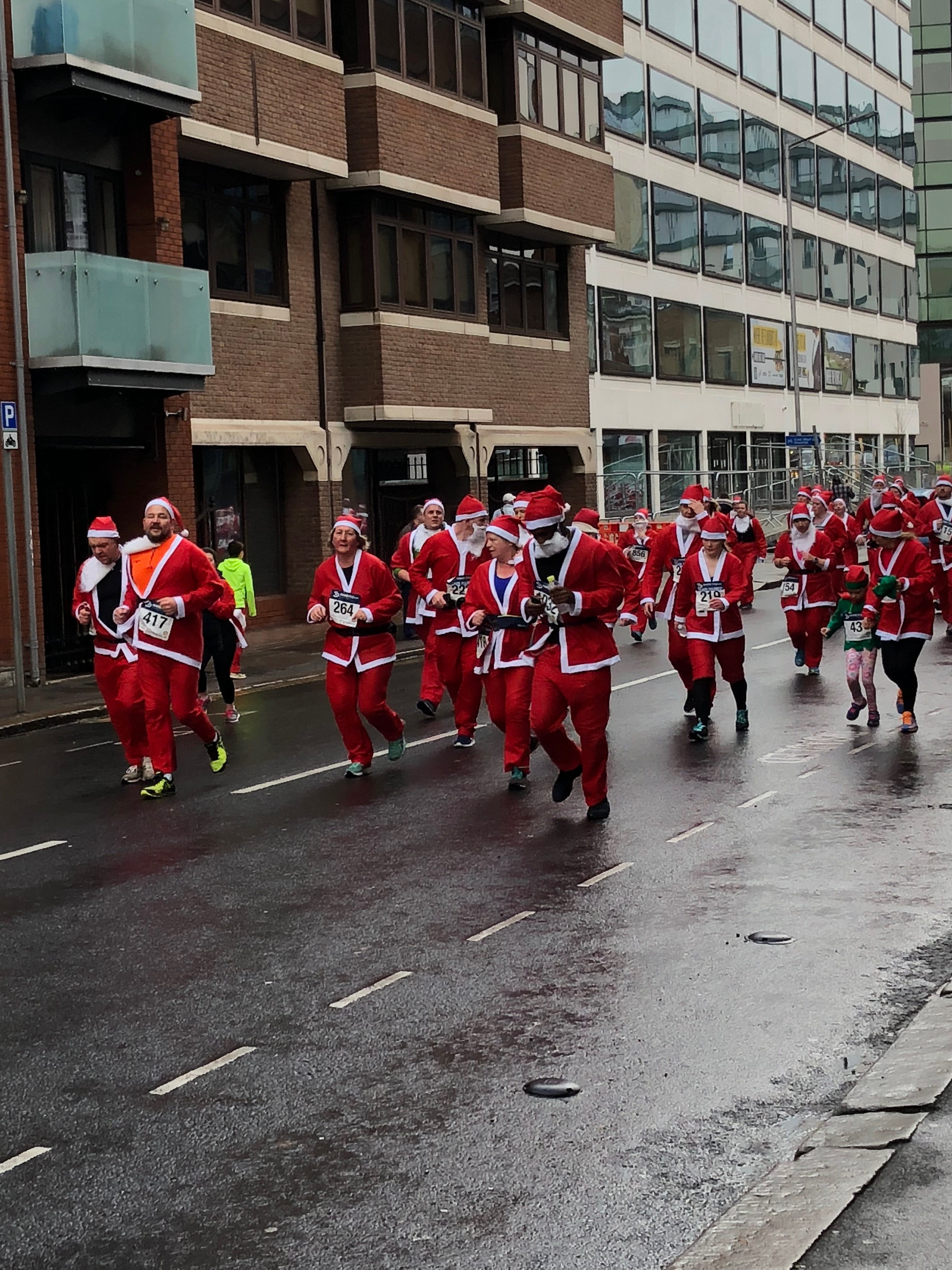 Dan running the santa run for No5