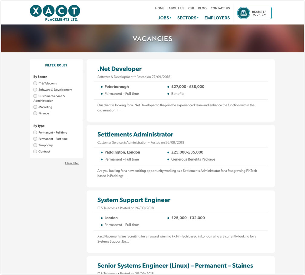Example of Wordpress custom post types: vacancies for a job site