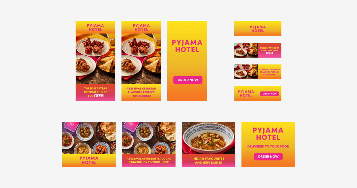 Banner ad designs for Pyjama Hotel