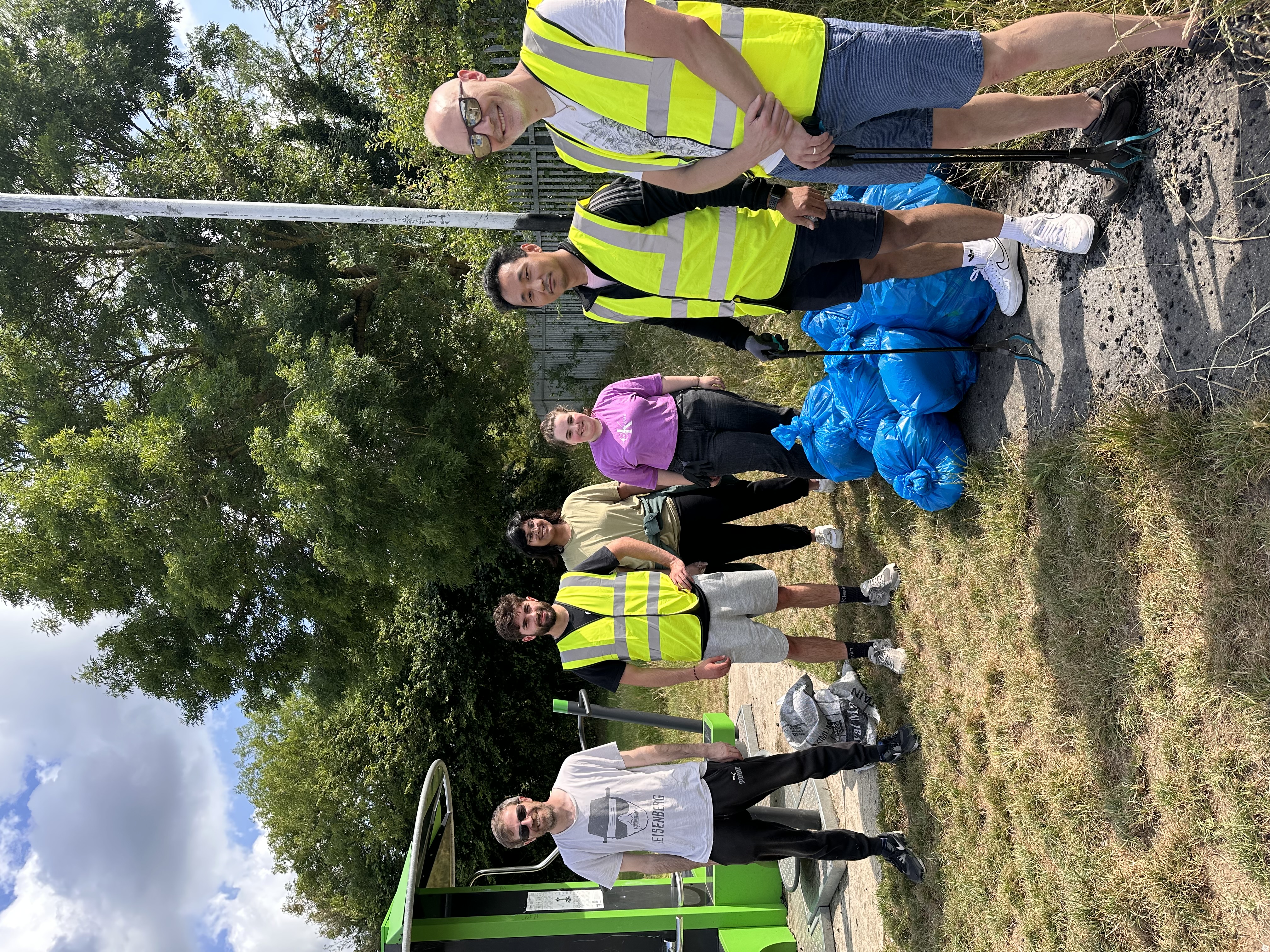 litter-picking and bags of rubbish